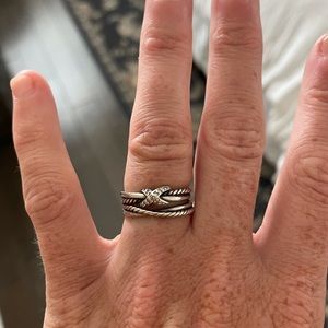 David Yurman X collection ring with diamonds